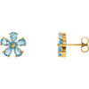 14 Karat Yellow Gold Sky Blue Topaz Earrings.