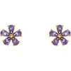 14 Karat Yellow Gold Amethyst Earrings..