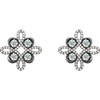 14 Karat White Gold 0.75 Carat Lab Made Diamond Floral Earrings