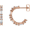 14 Karat Rose Gold 0.20 Carat Lab Made Diamond Hoop Earrings