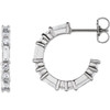 14 Karat White Gold 0.20 Carat Lab Made Diamond Hoop Earrings