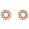 14 Karat Rose Gold 0.33 Carat Lab Made Diamond Floral Earrings