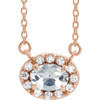 White Diamond Necklace in 14 Karat Rose Gold 1/3 Carat Diamond 18" Necklace.