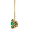 Created Emerald Necklace in 14 Karat Yellow Gold Emerald Solitaire 18" Necklace