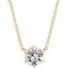 Genuine Sapphire Necklace in 14 Karat Yellow Gold Sapphire Solitaire 16" Necklace .