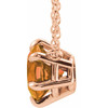 Golden Citrine Necklace in 14 Karat Rose Gold Citrine Solitaire 16" Necklace .