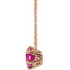 Pink Tourmaline Necklace in 14 Karat Rose Gold Pink Tourmaline Solitaire 16" Necklace .