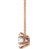 Genuine Sapphire Necklace in 14 Karat Rose Gold Sapphire Solitaire 18" Necklace .
