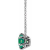 Genuine Emerald Necklace in Platinum Emerald Solitaire 18" Necklace 