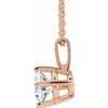 Genuine Sapphire Necklace in 14 Karat Rose Gold Sapphire Solitaire 16-18" Necklace .
