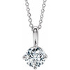 Genuine Sapphire Necklace in Platinum Sapphire Solitaire 16-18" Necklace .