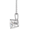 Genuine Sapphire Necklace in 14 Karat White Gold Sapphire Solitaire 16-18" Necklace ..