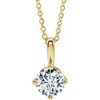Genuine Sapphire Necklace in 14 Karat Yellow Gold Sapphire Solitaire 16-18" Necklace .