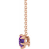 AAA Gem Amethyst Necklace in 14 Karat Rose Gold Solitaire with 16 inch Chain