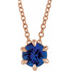 Genuine Sapphire Necklace in 14 Karat Rose Gold Genuine Sapphire Solitaire 16-18" Necklace...