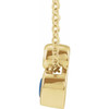 14 Karat Yellow Gold 5x3 mm Pear Lab-Grown Blue Sapphire & .03 CT Diamond 16-18" Necklace
