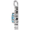 14 Karat White Gold Natural Aquamarine & 0.60 Carat Weight Natural Diamond Halo Pendant