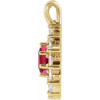 14K Yellow Lab-Grown Ruby & 5/8 CTW Natural Diamond Halo-Style Pendant.