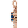 14 Karat Rose Gold Natural Blue Sapphire & 5/8 CTW Natural Diamond Halo-Style Pendant.