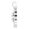 Platinum Natural White Sapphire & 5/8 CTW Natural Diamond Halo-Style Pendant.