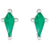 Sterling Silver Lab-Grown Emerald Earrings