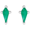 Platinum Lab-Grown Emerald Earrings