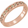 Genuine Peridot Ring in 14 Karat Rose Gold Peridot Stackable Ring  .