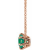 Created Emerald Necklace in 14 Karat Rose Gold Emerald Solitaire 16" Necklace ..