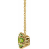 Genuine Peridot Necklace in 14 Karat Yellow Gold Peridot Solitaire 18" Necklace .