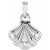 Sterling Silver .03 CTW Natural Diamond Seashell Pendant