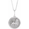 Sterling Silver .02 CTW Natural Diamond Lion 16-18" Necklace