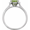 Best Sterling Silver Round Genuine Peridot & .01 Carat Diamond Ring