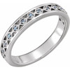 Platinum Stackable Ring set with Real Aquamarines
