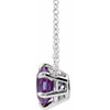 Lab Alexandrite Necklace in 14 Karat White Gold Solitaire 16" Necklace