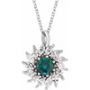 Platinum Lab-Grown Alexandrite & 5/8 CTW Natural Diamond Halo-Style 16-18" Necklace.