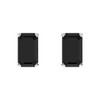 14 Karat White Gold Onyx Earrings.
