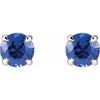 Platinum Lab Blue Sapphire Earrings