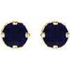 14 Karat Yellow Gold Lab Blue Sapphire Earrings