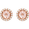 14 Karat Rose Gold Morganite & 0.20 Carat Diamond Earrings