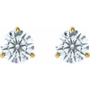 White Lab-Grown Diamond Earrings in 14 Karat Yellow Gold 1 1/2 Carat Lab-Grown Diamond Stud Earrings.