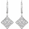 Sterling Silver 0.10 Carat Diamond Granulated Filigree Earrings.