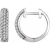 14 Karat White Gold 0.33 Carat Diamond Hoop Earrings.