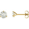  Created Moissanite Earrings in 14 Karat Yellow Gold 4 mm Round Forever One Moissanite Earrings