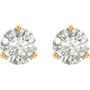  Created Moissanite Earrings in 14 Karat Yellow Gold 4.5 mm Round Forever One Moissanite Earrings