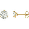 Created Moissanite Earrings in 14 Karat Yellow Gold 5 mm Round Forever One Moissanite Earrings