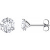  Created Moissanite Earrings in 14 Karat White Gold 6 mm Round Forever One Moissanite Earrings