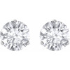  Created Moissanite Earrings in 14 Karat White Gold 6 mm Round Forever One Moissanite Earrings