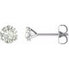  Created Moissanite Earrings in 14 Karat White Gold 4.5 mm Round Forever One Moissanite Earrings