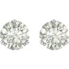  Created Moissanite Earrings in 14 Karat White Gold 4.5 mm Round Forever One Moissanite Earrings