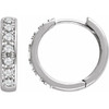 14 Karat White Gold 0.33 Carat Diamond Hoop Earrings..